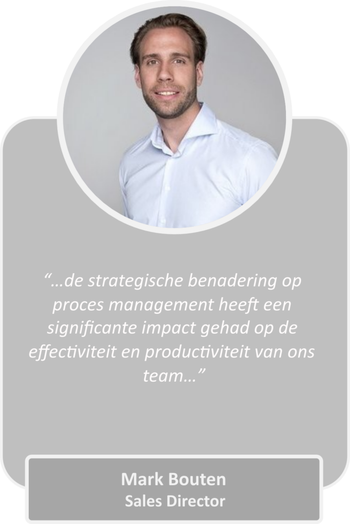 Referentie van Go-to-Market Master die beschrijft hoe proces management impact heeft gehad op de effectiviteit en productiviteit